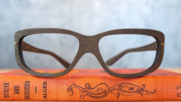 Vintage 1960s De Lotto Cat eye Eyeglasses Frame Faux Wood Pin up Italy NOS main image 5